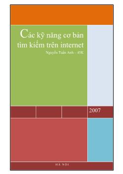 Đề tài Các kỹ năng cơ bản tìm kiếm trên internet