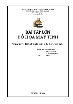 Đề tài Đồ hoạ máy tính - Một số thuật toán giấu tin trong ảnh