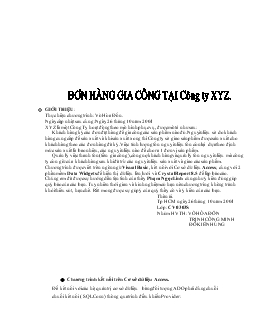 Đề tài Đơn hàng gia công tại công ty xyz