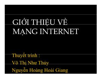 Đề tài Giới thiệu về mạng internet