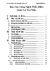 Đề tài Hệ thống quản lý thư viện