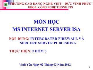 Đề tài Intergrated firewall và sercure server publishing