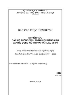 Đề tài Nghiên cứu các hệ thống tính toán hiệu năng cao và ứng dụng mô phỏng vật liệu vi mô