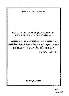 Đề tài Nghiên cứu xây dựng qui trình và phương pháp thực hành hồi qui tuyến tính dựa trên phần mềm Stata