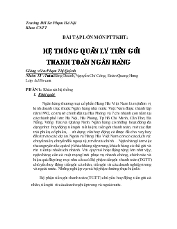 Đề tài Phân tích thiết kế hệ thống quản lý tiền gởi thanh toán ngân hàng