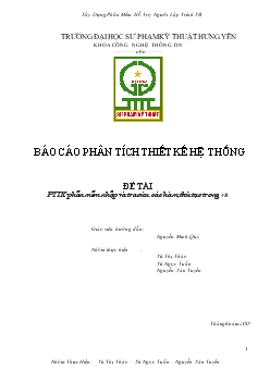 Đề tài Phân tích thiết kế phần mềm nhập và tra cứu các hàm, thủ tục trong VB