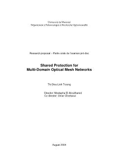 Đề tài Shared Protection for Multi-Domain Optical Mesh Networks