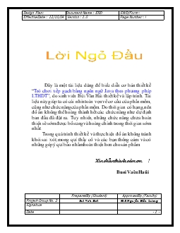 Đề tài Thiết kế trò chơi xếp gạch bằng ngôn ngữ Java theo phương pháp lập trình hướng đối tượng