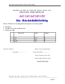 Đề tài Thiết kế và xây dựng phần mềm quản lý tài chính gia đình