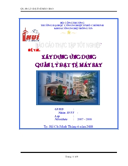 Đề tài Xây dựng ứng dụng quản lý đặt vé máy bay