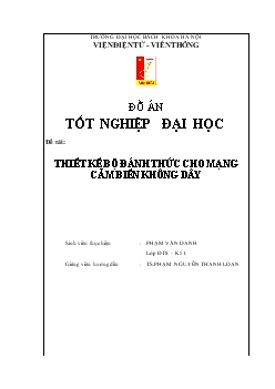 Đồ án Thiết kế bộ đánh thức cho mạng cảm biến không dây