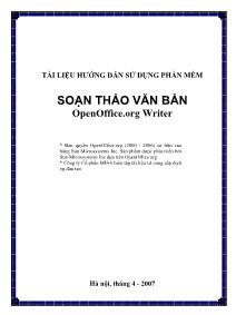 Ebook Hướng dẫn sử dụng OpenOffice.org Writer