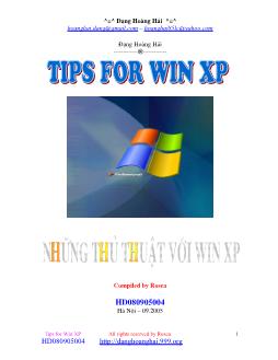 Ebook Những thủ thuật với Win XP