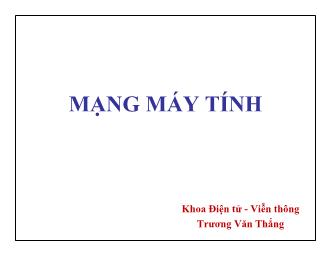 Giáo án Mạng máy tính