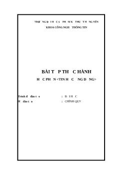 Giáo trình Bài tập thực hành Tin học ứng dụng