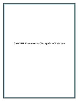 Giáo trình CakePHP Framework