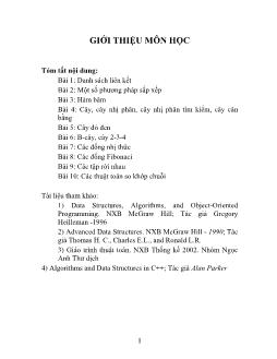 Giáo trình Cấu trúc dữ liệu nâng cao I và II