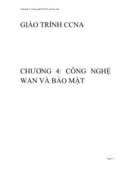 Giáo trình CCNA - Công nghệ WAN và bảo mật