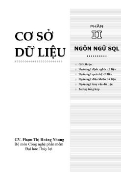 Giáo trình cơ sở dữ liệu - Ngôn ngữ SQL