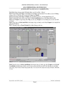Giáo trình đồ họa 3D studio max - Sử dụng hệ tọa độ Local Coordinates
