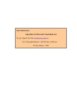 Giáo trình Lập trình với Microsoft Visual Basic 6.0