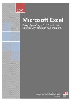 Giáo trình Microsoft Excel 2007 - Làm quen với bảng tính