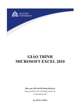 Giáo trình Microsoft excel 2010