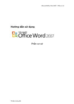 Giáo trình Microsoft Office Word 2007 – Phần cơ sở