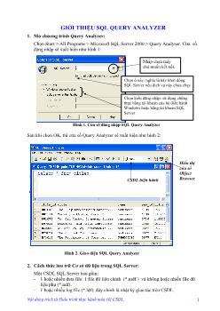 Giới thiệu SQL Query Analyzer