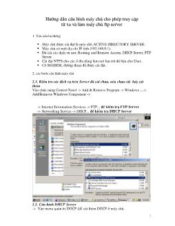 Hướng dẫn cấu hình máy chủ cho phép truy cập từ xa và làm máy chủ FTP server