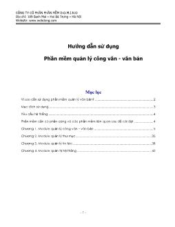 Hướng dẫn sử dụng Phần mềm quản lý công văn - văn bản
