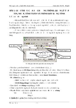 Hướng dẫn thực hành MS- Excel 2003