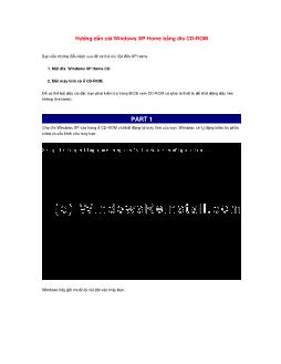 Hướng dẫn cài Windows XP Home bằng đĩa CD­ROM