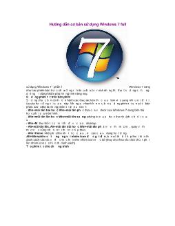 Hướng dẫn cơ bản sử dụng Windows 7