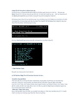 Hướng dẫn sử dụng Hiren's Bootcd
