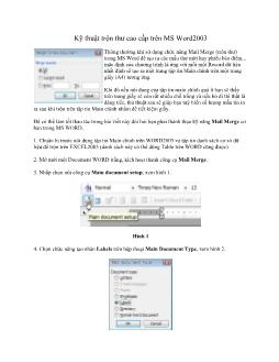 Kỹ thuật trộn thư cao cấp trên MS Word 2003