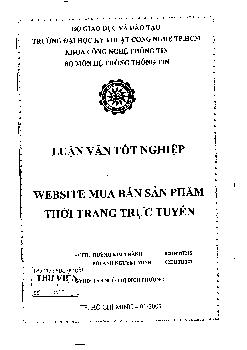 Luận văn Website mua bán sản phẩm thời trang trực tuyến