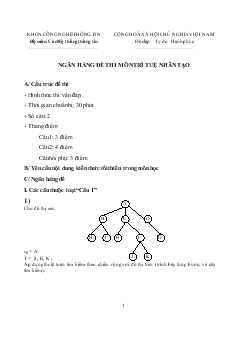 Ngân hàng đề thi môn Trí tuệ nhân tạo