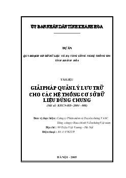 Tài liệu giải pháp quản lý và lưu trữ các hệ thống cơ sở dữ liệu dung chung