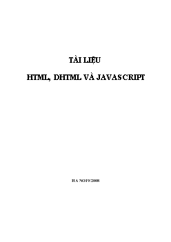 Tài liệu HTML, DHTML và JAVASCRIPT