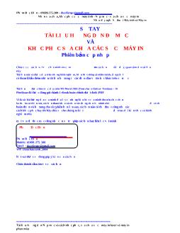 Tài liệu hướng dẫn đổ mực và khắc phục sửa chữa các sự cố máy in