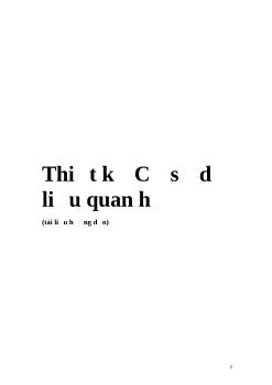 Tài liệu hướng dẫn Thiết kế cơ sở dữ liệu quan hệ
