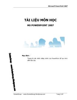 Tài liệu môn học MS Powerpoint 2007