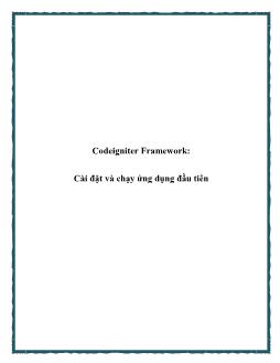 Tài liệu về Codeigniter Framework