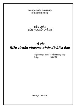Tiểu luận Môn xử lý ảnh - Biên và các phương pháp dò biên