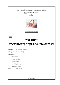 Tiểu luận Tìm hiểu công nghệ điện toán đám mây