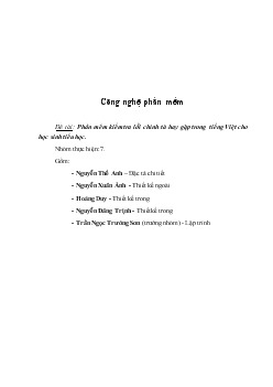 Đề tài Phần mềm kiểm tra lỗi chính tả hay gặp trong tiếng Việt cho học sinh tiểu học