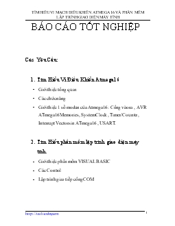 Đồ án Tìm hiểu vi mạch điều khiển atmega 16 và phần mềm lập trình giao diện máy tính