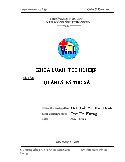 Khóa luận Quản lý ký túc xá Đại học Vinh