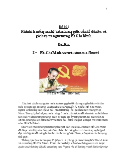 Tiểu luận Phân tích mối quan hệ biện chứng giữa vấn đề dân tộc và giai cấp trong tư tưởng Hồ Chí Minh